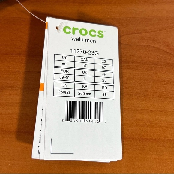 Crocs Walu Khaki Espresso Brown Men's Slip On Canvas Shoe Size 7 #837 - Picture 6 of 9